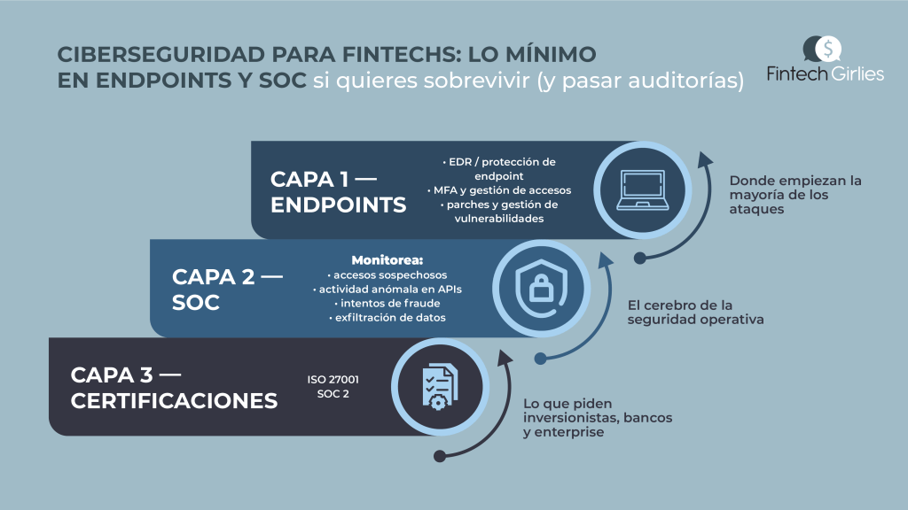 Ciberseguridad para fintechs: lo mínimo en endpoints y SOC si quieres sobrevivir (y pasar auditorías)